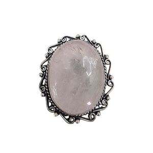 Rose Quartz Ring Size 7 VTG Style Statement Piece